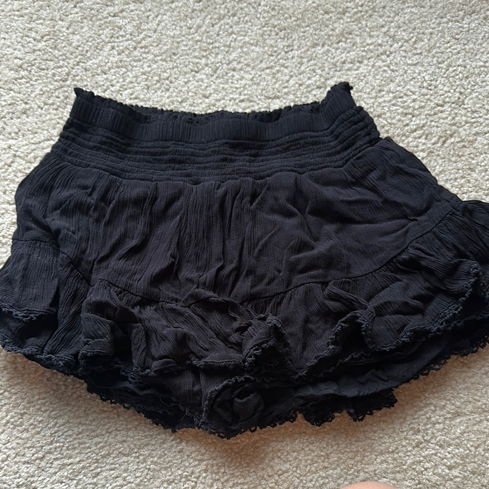 Black Ruffled Skirt with Shorts